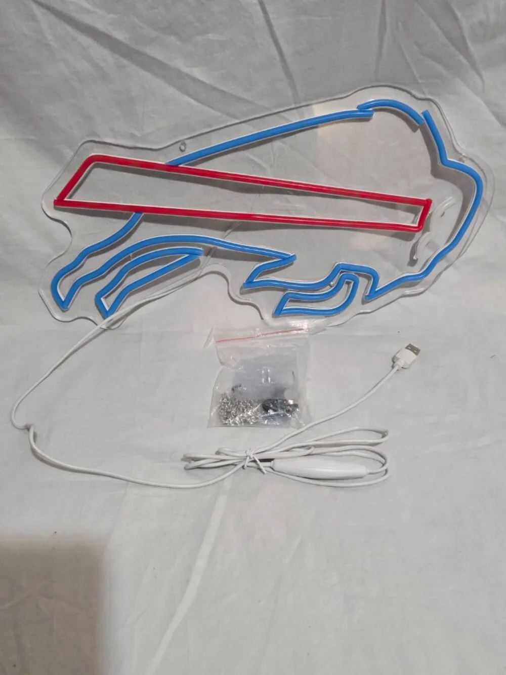 NEW - Buffalo Bills LED Neon Sign - Dimmable - USB Plug - Mounting Hardware